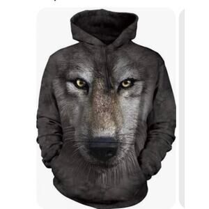 The Mountain Wolf Face Hoodie